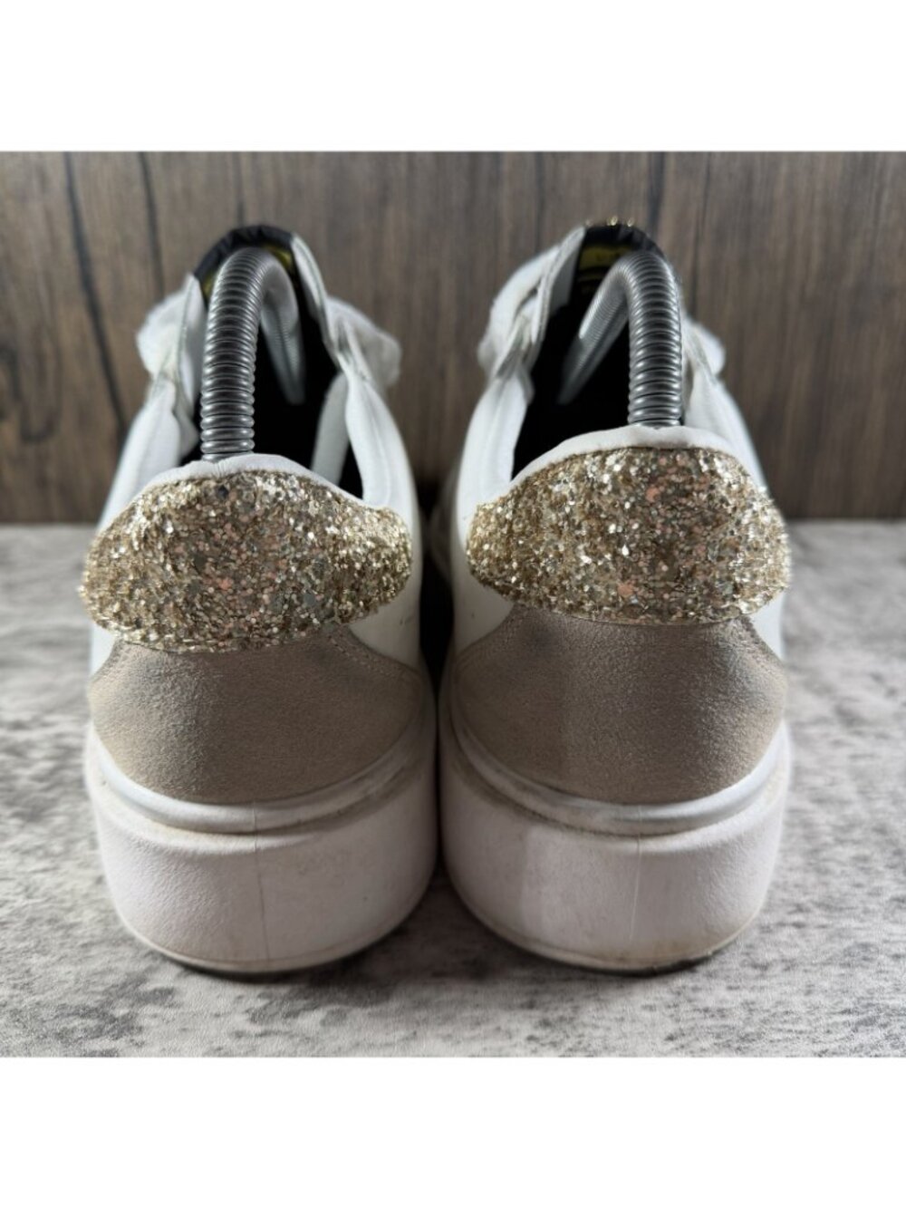 Womens Vintage Havana Sneakers White/Gold Sz 8.5 Platform Shoes - Picture 6 of 10